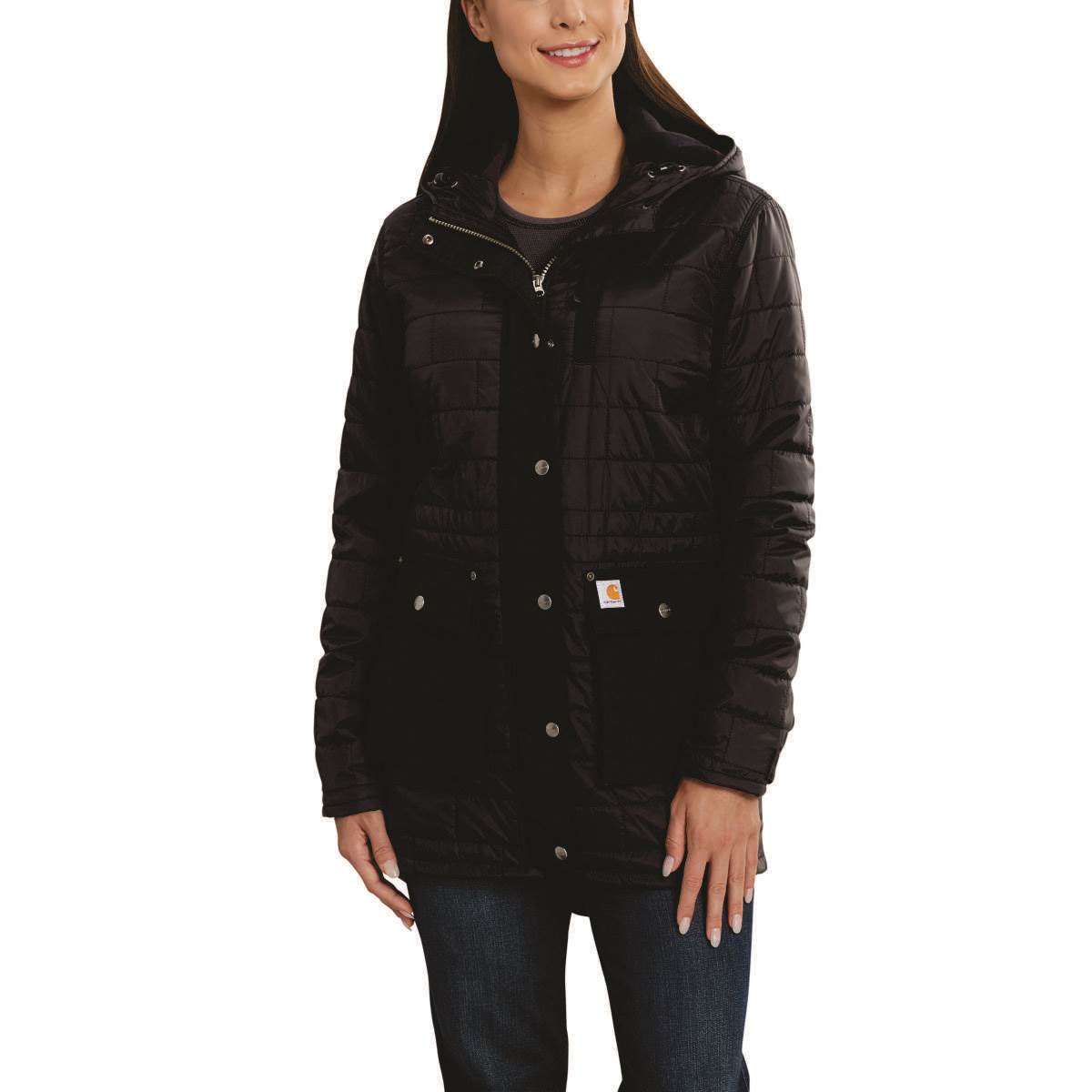 Woman wearing black Hooded Jacket