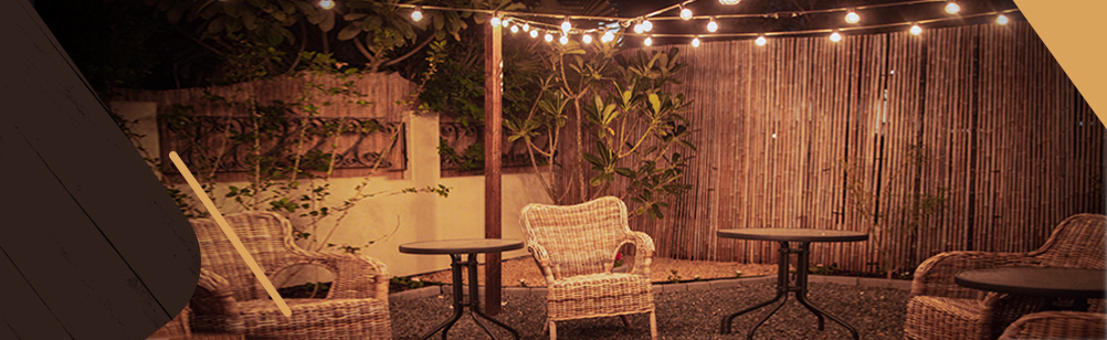 patio with string lights