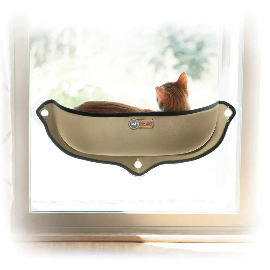 cat laying in mountable window bed