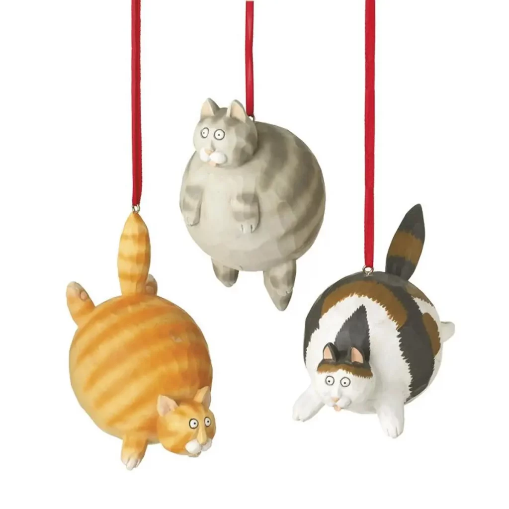 3 cat ornaments
