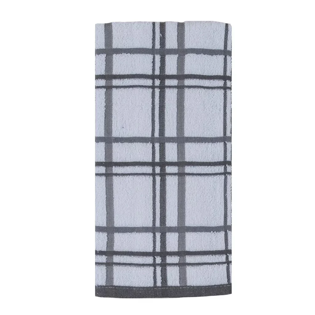 white and gray dish towel