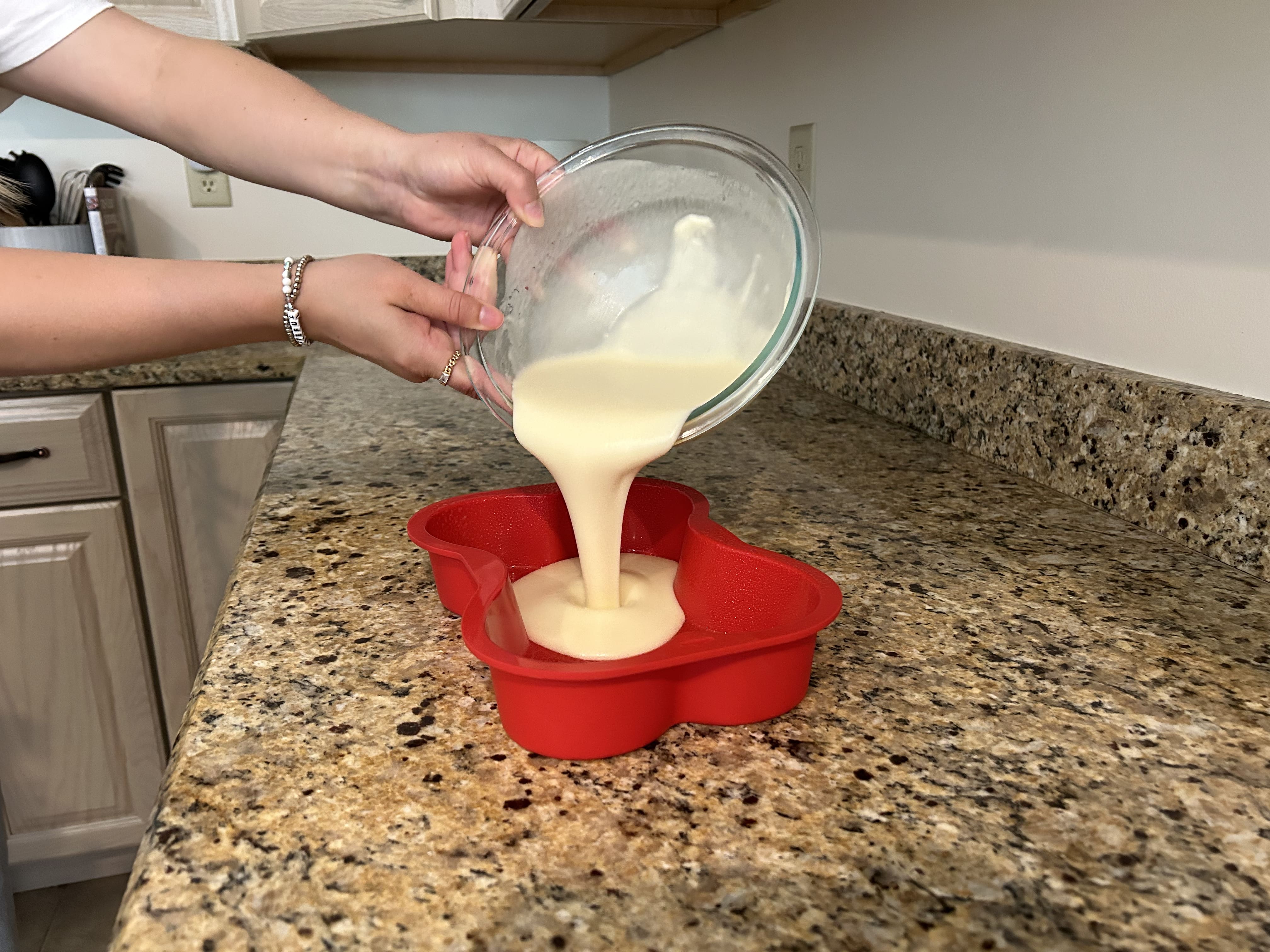 pouring batter