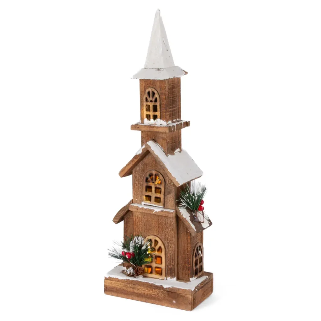 Gerson 19" Lighted Wood House