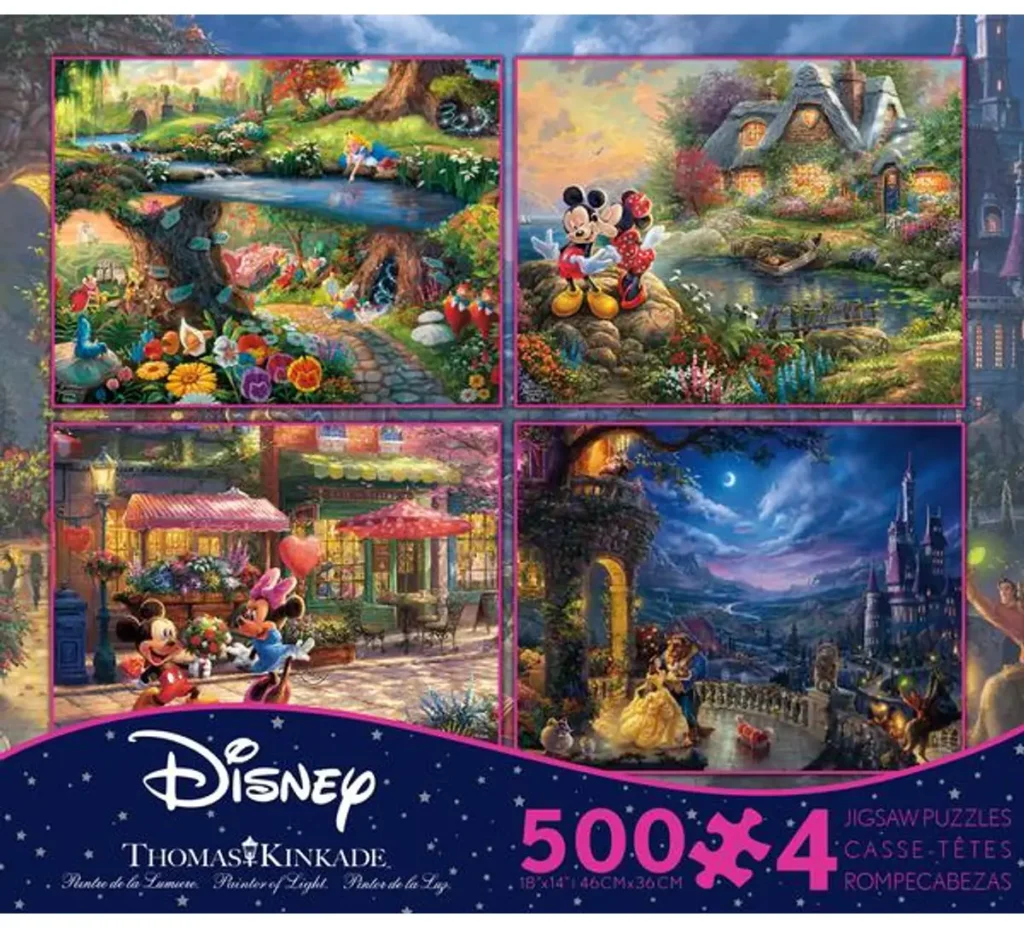 set of four Disney puzzles