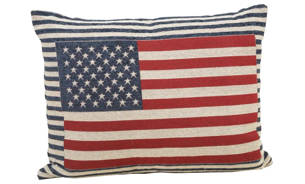 Jacquard Patriotic Flag Throw Pillow
