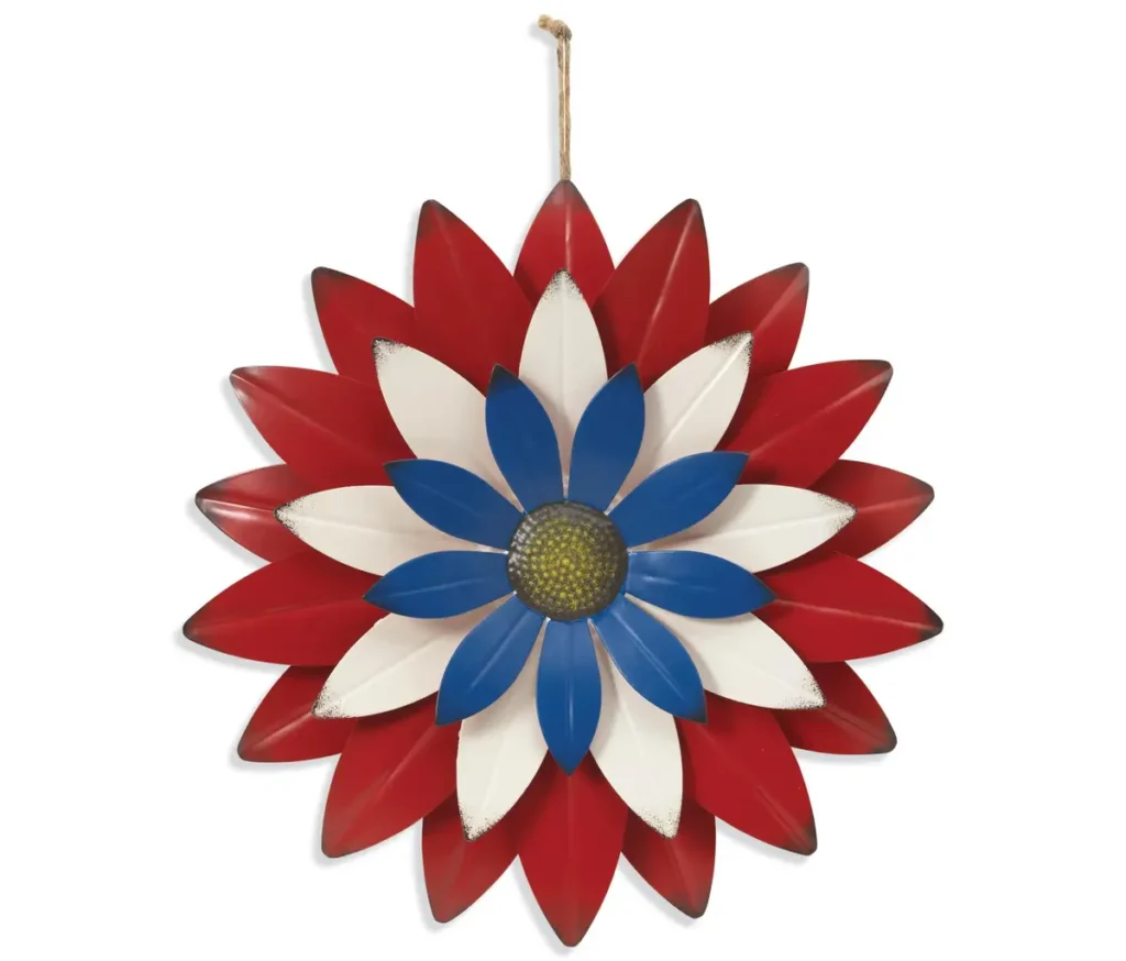 Metal Americana Flower Wall Hanging