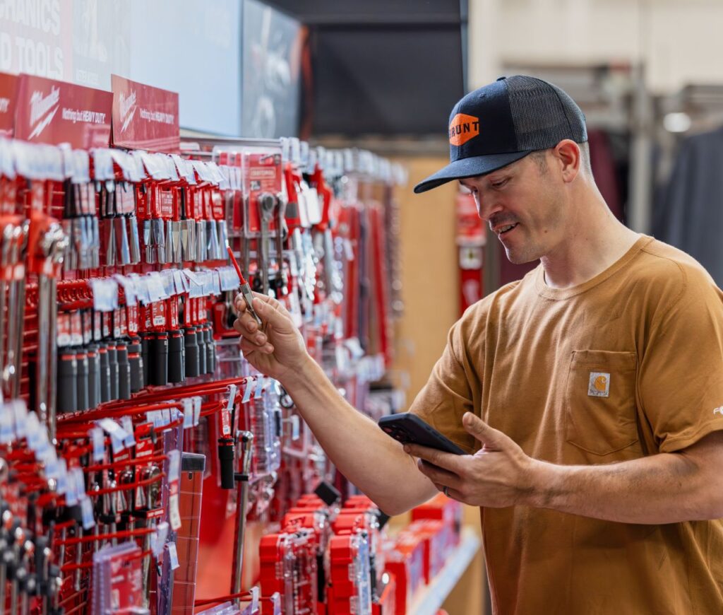 Man shopping at Farm & Fleet